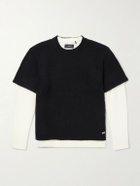 NAHMIAS - Two-Tone Layered Brushed Sweater - Black