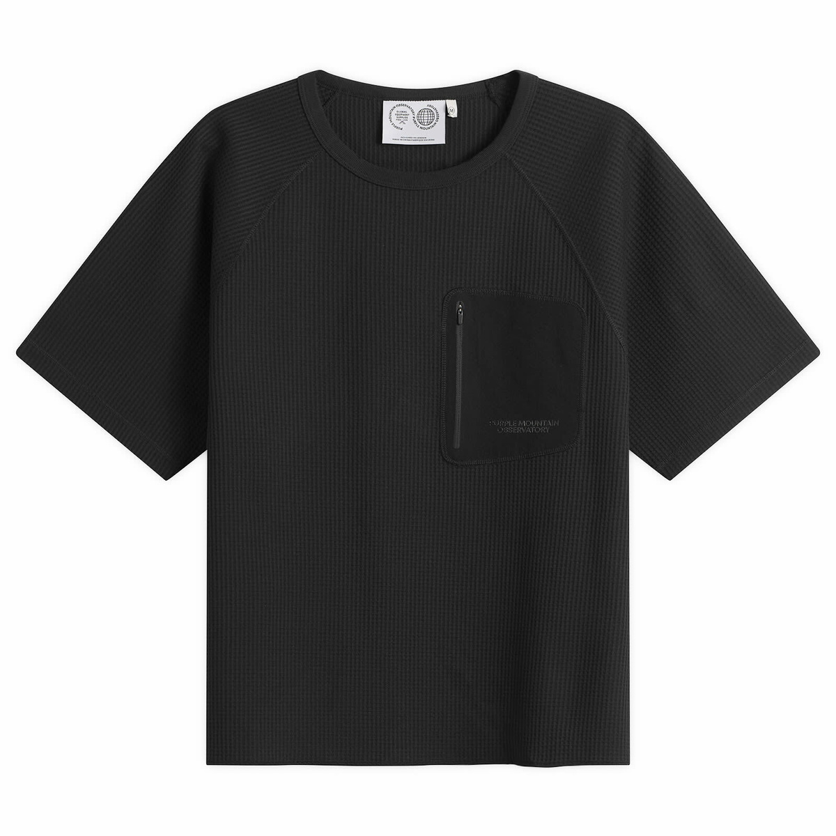 Purple Mountain Observatory Men's Waffle T-Shirt in Black