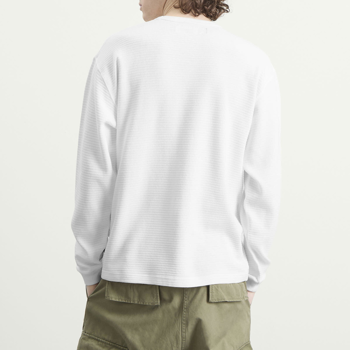 Neighborhood Men's Waffle Crewneck in White Neighborhood