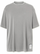 Satisfy - Logo-Print Appliquéd Recycled AuraLite™ Jersey T-Shirt - Gray