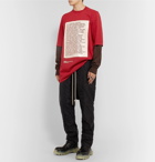 Rick Owens - Hustler Oversized Layered Printed Cotton-Jersey Sweatshirt - Red