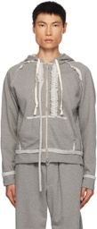 Edward Cuming Gray Ruffle Hoodie