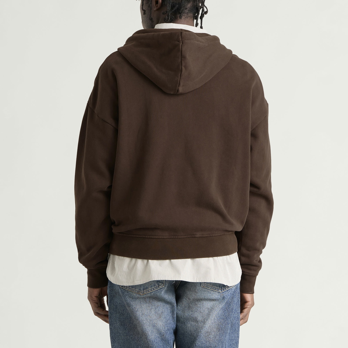 Umbro Men's Washed Zip Through Hoodie in Demitasse/Black