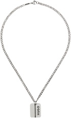 Hugo Silver E-Logo Tag Necklace