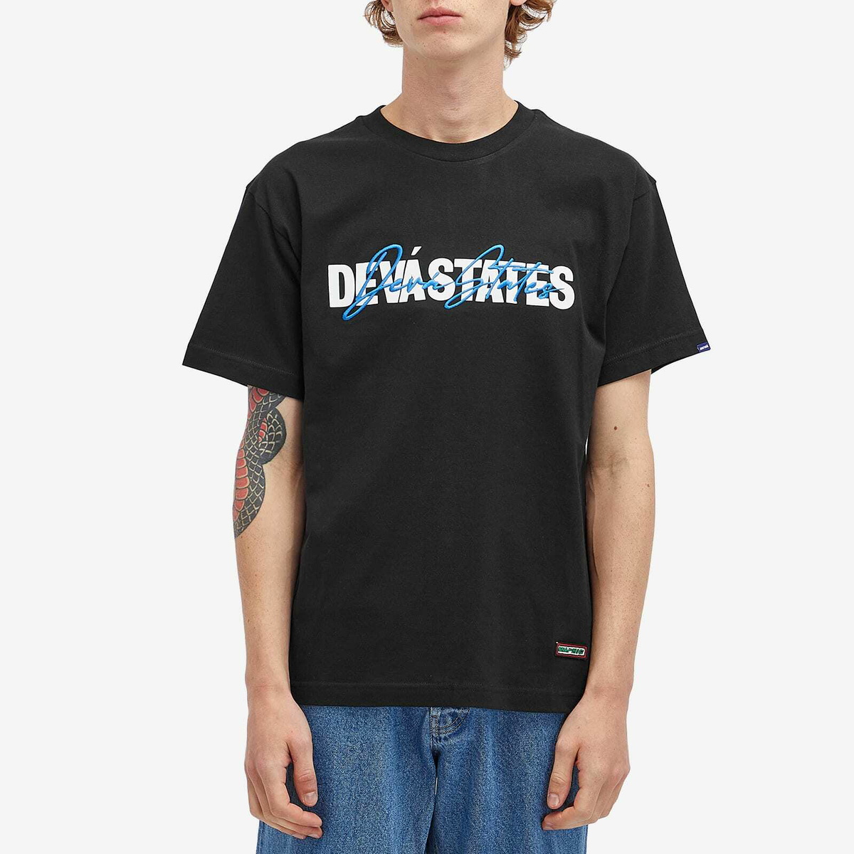Deva States Men's Overlay Logo T-Shirt in Black