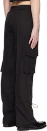 The World Is Your Oyster Black Flap Pocket Cargo Pants
