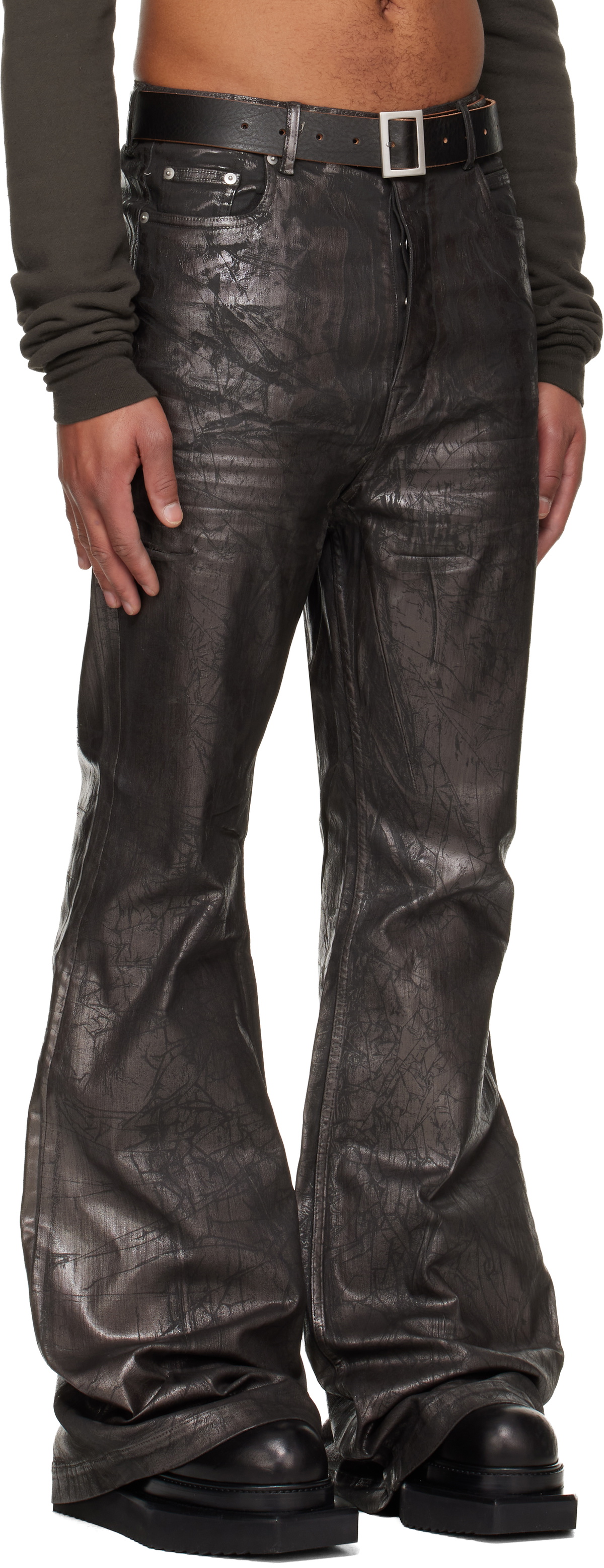 Rick Owens DRKSHDW Gray Concordians Bolan Bootcut Jeans Rick Owens