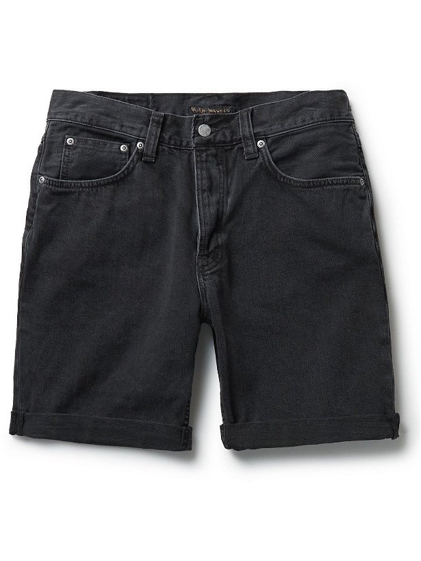 Photo: Nudie Jeans - Josh Straight-Leg Organic Denim Shorts - Black