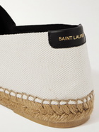 SAINT LAURENT - Logo-Embroidered Canvas Espadrilles - Neutrals