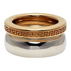 Versace Gold and Silver Greca Ring