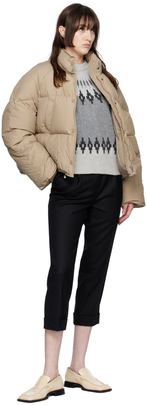 Nothing Written SSENSE Exclusive Taupe Cropped Down Jacket
