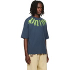 Palm Angels Navy Big Neck Logo Loose T-shirt