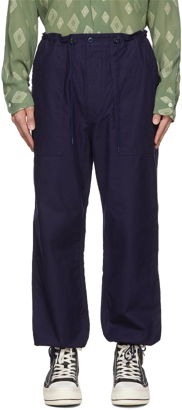 Photo: NEEDLES Navy String Fatigue Trousers