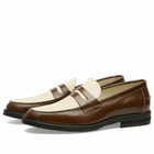 Duke + Dexter Men's Wilde Penny Loafer in Chestnut/White