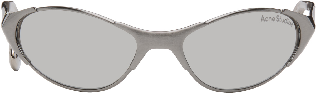 Acne Studios Silver Metal Frame Charm Sunglasses Acne Studios