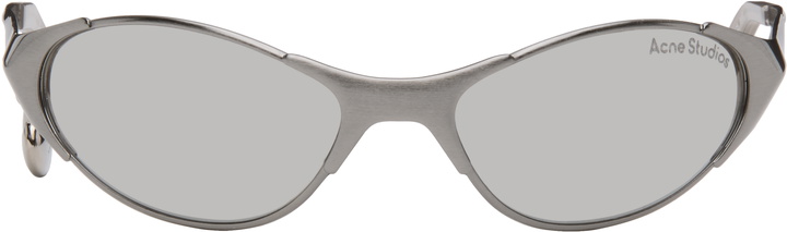 Photo: Acne Studios Silver Metal Frame Charm Sunglasses