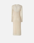 Pinko Sequinned Mesh Midi Dress G. Maroso Beige