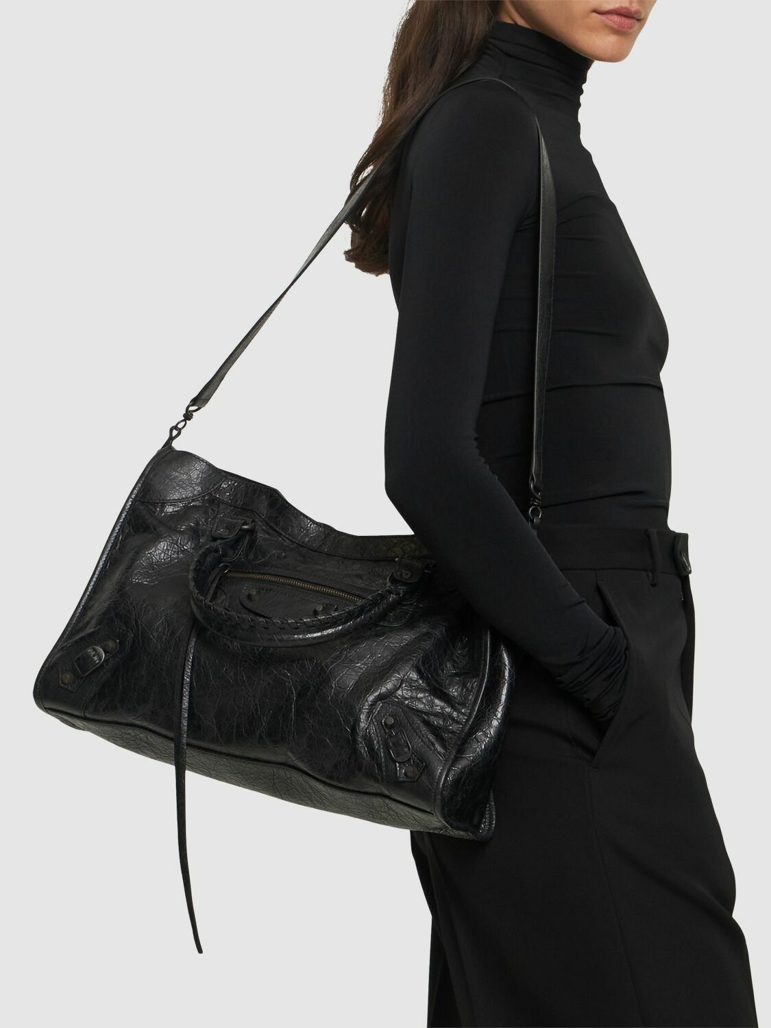 トートバッグ BALENCIAGA Black Leather Medium Le City Handbag Le City Medium leather tote bag in black - Balenciaga