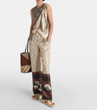 Loewe Paula's Ibiza striped silk satin top