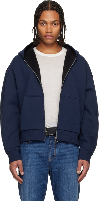 Photo: Givenchy Navy Zipped Scuba Hoodie