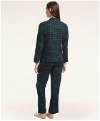 Brooks Brothers Women's Brushed Cotton Black Watch Pajama Set | Navy/Green