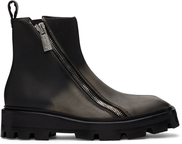 Photo: GmbH Black & Beige Double Zip Boots
