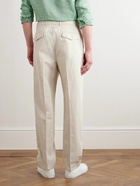 Incotex - Straight-Leg Belted Cotton and Linen-Blend Trousers - Neutrals