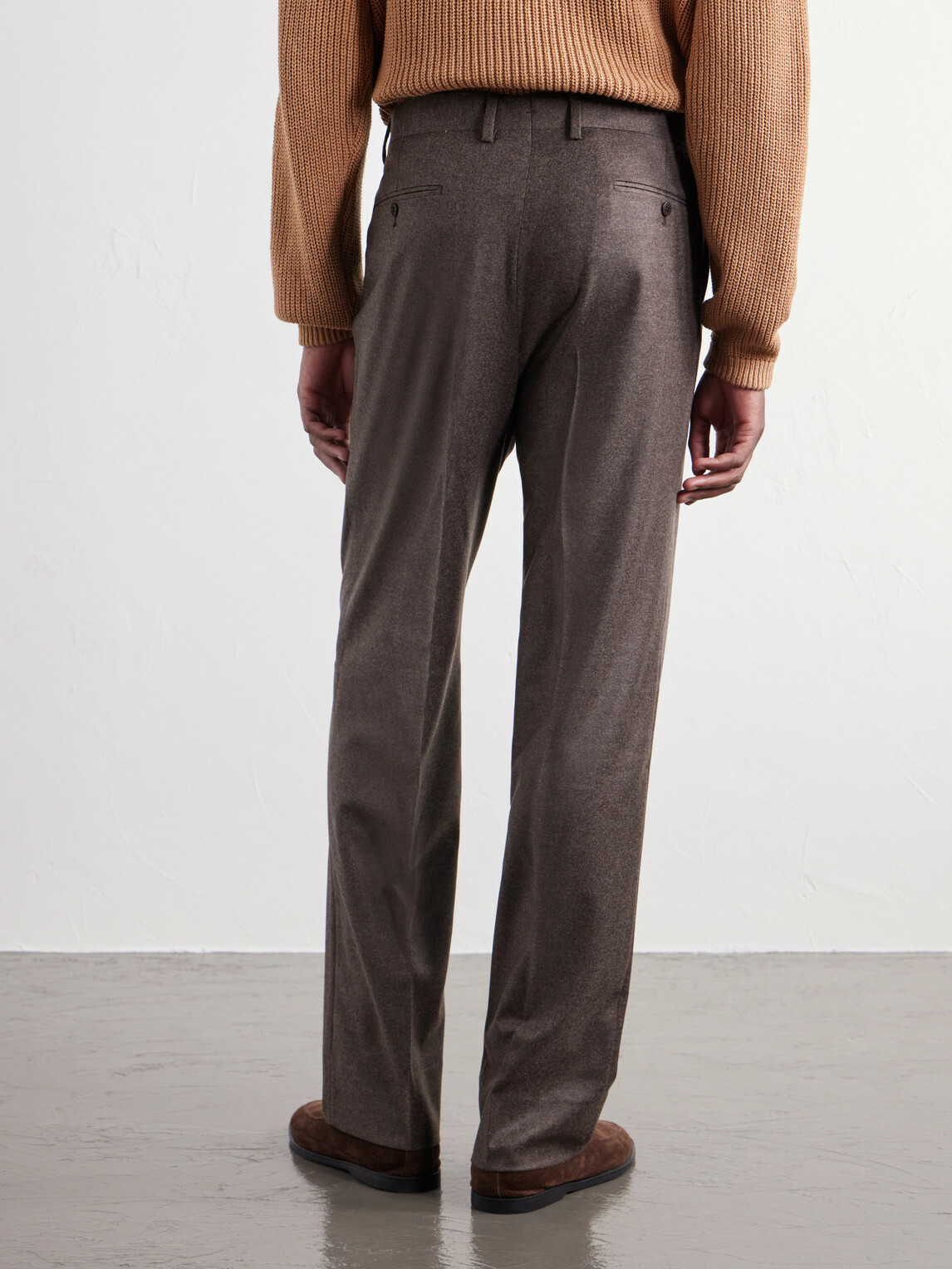Stòffa - Straight-Leg Wool and Cashmere-Blend Flannel Trousers - Brown