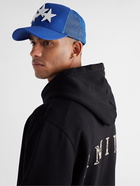 AMIRI - Leather-Appliquéd Cotton-Twill and Mesh Trucker Hat