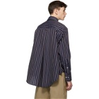 Matthew Adams Dolan Navy Stripe Oversized Shirt
