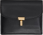 TOTEME Black T-Lock Leather Card Holder