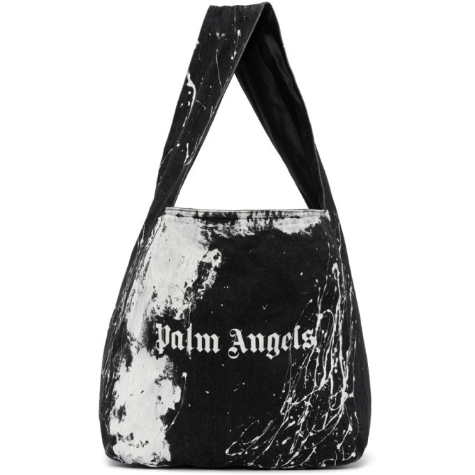 Photo: Palm Angels Black Denim Logo Tote