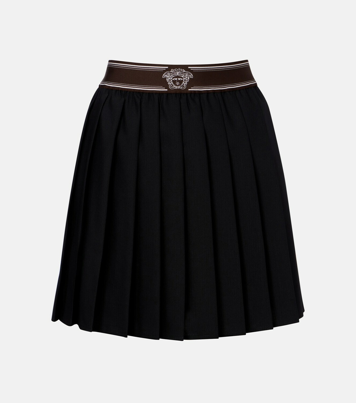 Versace Pleated wool and mohair miniskirt