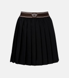 Versace Pleated wool and mohair miniskirt