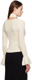 Rokh Off-White Cross Knitted Sweater