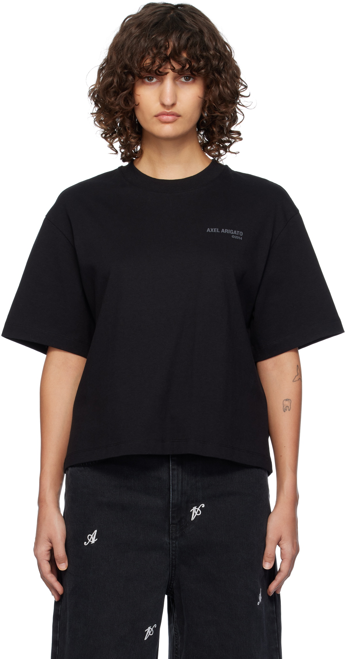 Axel Arigato Women's Doll T-Shirt in Faded Black Axel Arigato