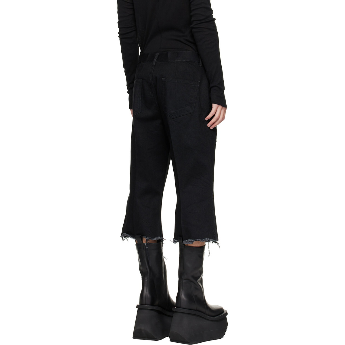 Rick Owens Black Tower Bolan Cutoff Jeans