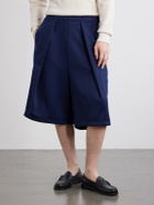 KAPITAL - Kome-Kome Straight-Leg Satin-Jersey Shorts - Blue