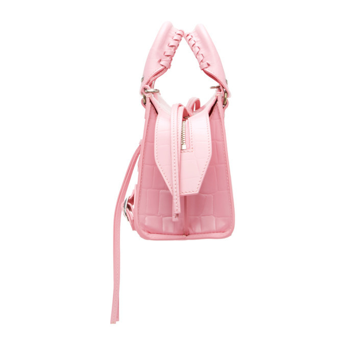 Balenciaga Pink Croc Mini Neo Classic Top Handle Bag Balenciaga