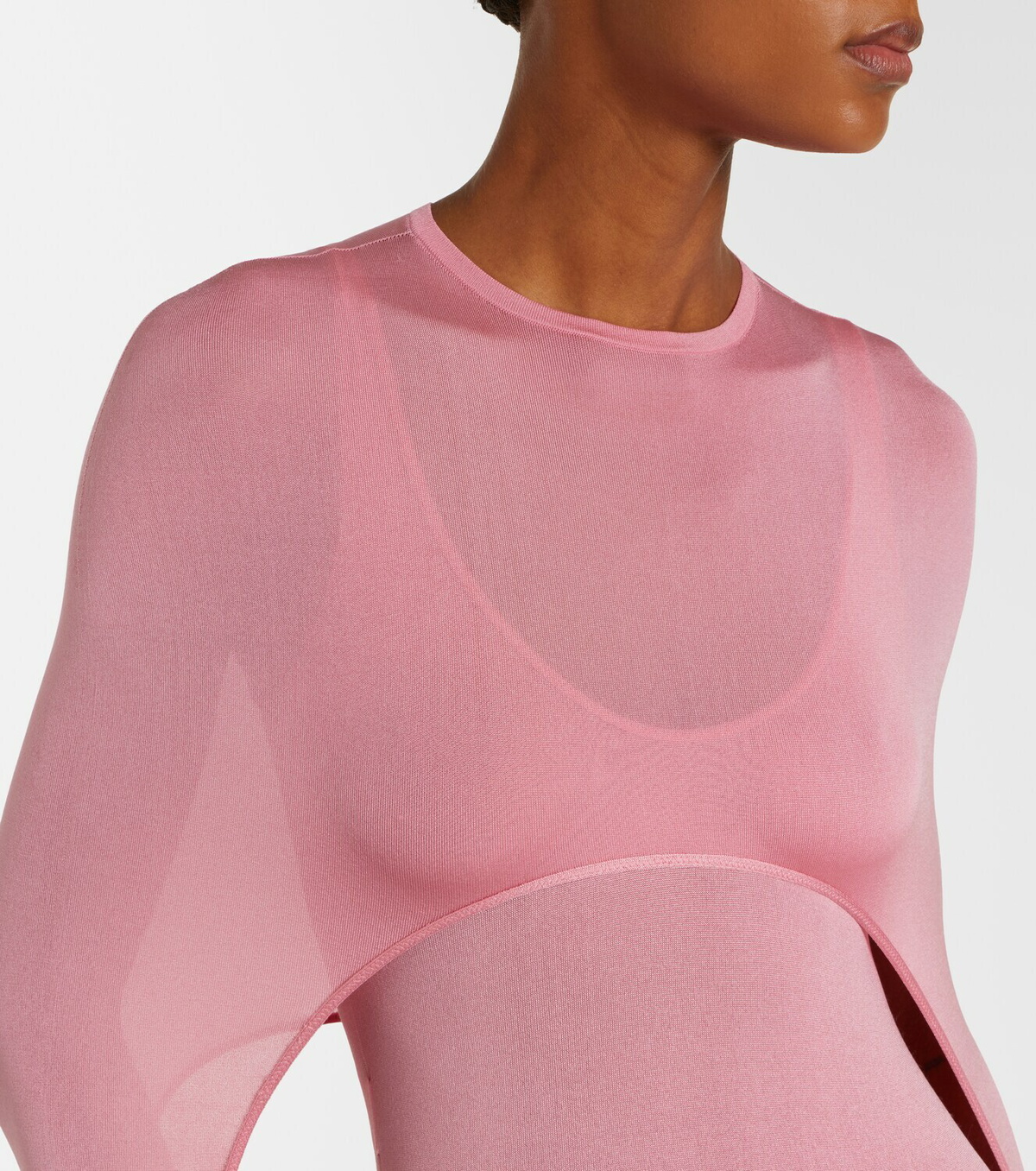 Alaïa Asymmetric caped silk-blend midi dress