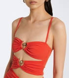 Christopher Esber Orbit gathered cutout maxi dress