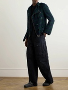 Greg Lauren - Brando Belted Checked Wool Jacket - Green