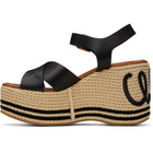 Chloé Black 'Chloé Sand' Wedge Sandals