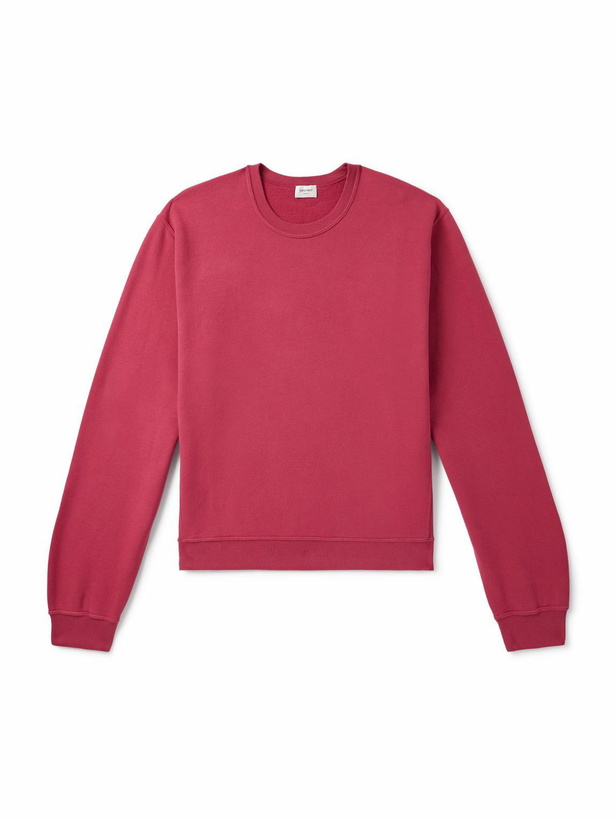 Photo: SAINT LAURENT - Logo-Embroidered Cotton-Jersey Sweatshirt - Red