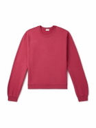 SAINT LAURENT - Logo-Embroidered Cotton-Jersey Sweatshirt - Red