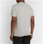 Officine Generale - Striped Mélange Cotton-Jersey T-Shirt - Gray
