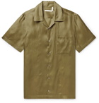 Helmut Lang - Camp-Collar Silk-Satin Shirt - Green