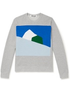 Aloye - Colour-Block Cotton-Jersey Sweatshirt - Gray