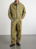 Story mfg. - Post Cropped Cotton-Canvas Jacket - Green