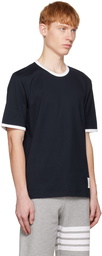 Thom Browne Navy Ringer T-Shirt